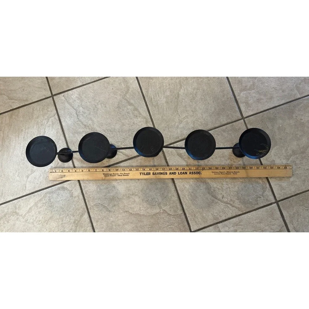 Brown RusticMatte Finish Metal  6 Pillar Holder, Candle Holders Home Decor